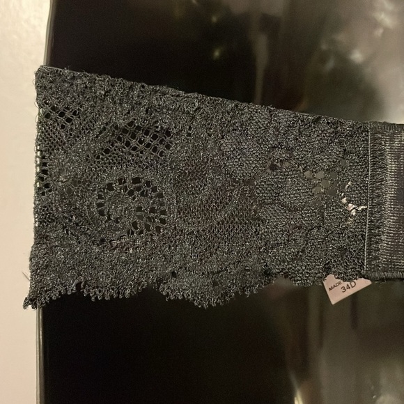 Victoria’s Secret Angels Black Strapless Side Lace Detail Bra size 34D - Picture 13 of 15